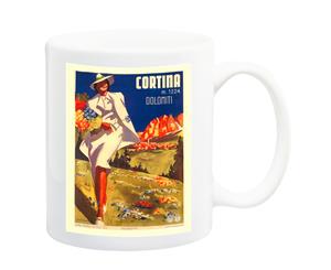 Cortina Michele Ortino 1938 Italian Travel Poster Mug - 11 Fluid Oz