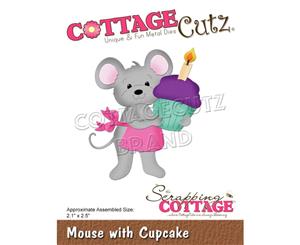 CottageCutz Dies - Mouse with Cupcake 2.1 inchX2.5 inch