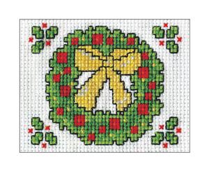 Design Works Counted Cross Stitch Kit 2 inch X3 inch Wreath Mini (18 Count)