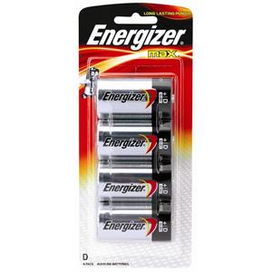 Energizer Max D Battery 4 Pack