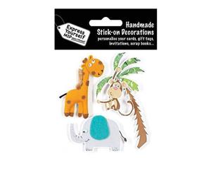 Express Yourself Mip 3-D Stickers - Giraffe Elephant & Monkey