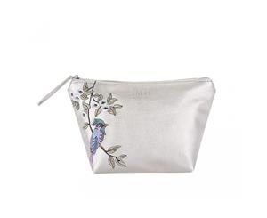 Fable Womens/Ladies Bird Embroidered Makeup Bag (Silver) - JW110