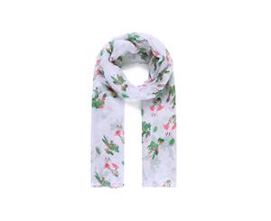 Fable Womens/Ladies Flamingo Cactus Print Scarf (White) - JW919