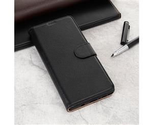 For Samsung Galaxy NOTE 9 Case Fashion Black Cowhide Genuine Leather Slim Wallet