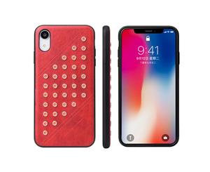 For iPhone XR Case Red Modish Leather Back Shell Cover