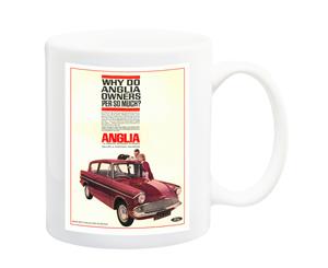 Ford Anglia Car Advert Poster Mug - 11 Fluid Oz