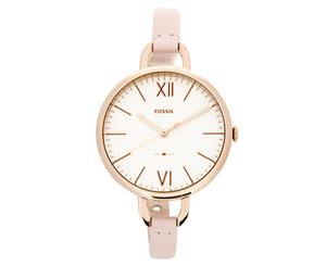 Fossil Women's 36mm Annette Three-Hand Leather Watch - Pastel Pink