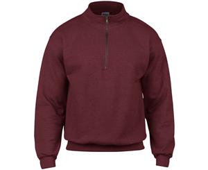 Gildan Adult Vintage 1/4 Zip Sweatshirt Top (Maroon) - BC1408