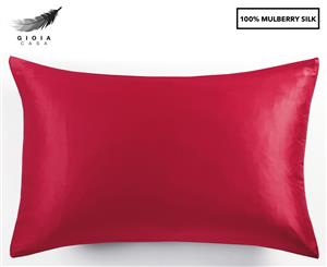 Gioia Casa Two-Sided 100% Mulberry Silk Pillowcase - Red