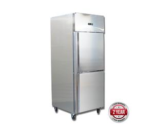 Grand Ultra Double 1/2 Stainless Steel Door Upright Fridge 685L