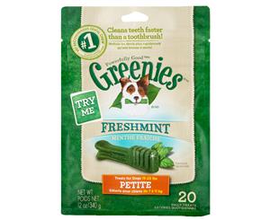 Greenies Canine Dental Treats Petite Fresh Mint 340g