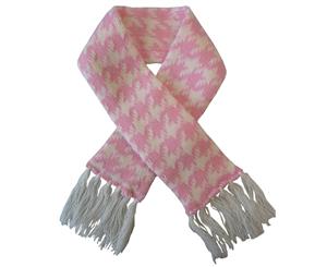 Houndstooth Pet Scarf - Pink & White