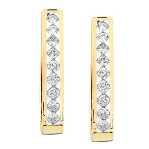 Huggie Earrings with 1/2 Carat TW of Diamonds in 10ct Yellow Gold