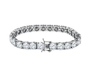 Iced Out Bling High Quality Bracelet - SILVER 1 ROW 8mm - Silver