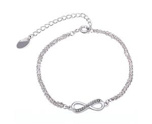 Infinity And Beyond Bracelet Embellished with Swarovski crystals-White Gold/Clear