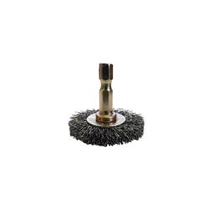 Josco 40mm 1/4-Hex Mounted Crimped Wheel Brush JCW40