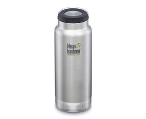 Klean Kanteen TKWide Insulated Drinking Bottle Wide Loop Cap 32oz - Brushed Stainless