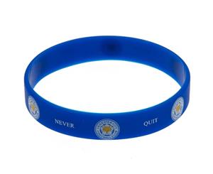 Leicester City Fc Official Foxes Never Quit Silicone Wristband (Blue) - TA1365