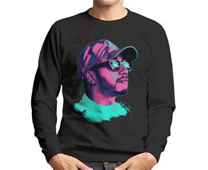 Lewis Hamilton Spanish GP Neon Art Men's Sweatshirt - Black