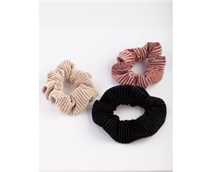 Lovisa Neutral Velvet Cord Scrunchie 3 Pack