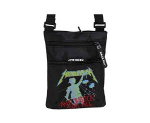 Metallica Crossbody Bag And Justice For All Band Logo Official - Black