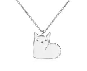 MewMew Necklace-White Gold/White