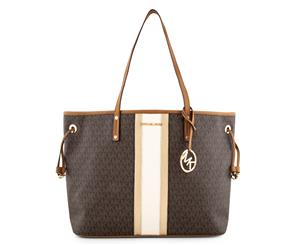 Michael Kors Jet Set Travel Large Drawstring Tote Bag - Brown/Gold