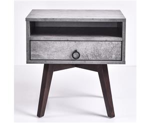 Mizuki Bedside Table (Iron Slate)