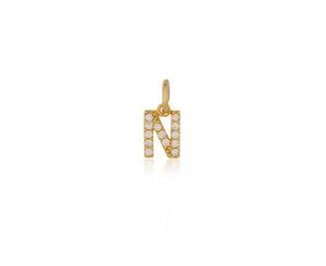 Mocha Letter Charm Gold - N