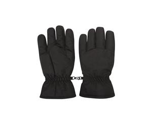 Mountain Warehouse Kids Gloves Snowproof with Fleece lined and Cuffs - S/M/L/XL - Black