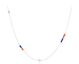 New York Islanders Diamond Chain Necklace For Women In Sterling Silver Design by BIXLER - Sterling Silver