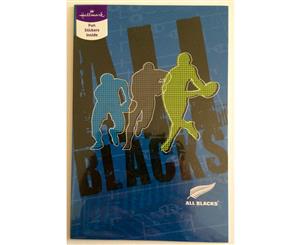 New Zealand All Blacks Rugby Union Greeting Card with Stickers