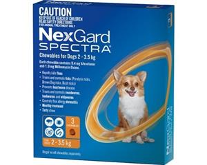 Nexgard Spectra Dogs Chewables Tick & Flea Treatment 2-3.5kg 3's (N5835)