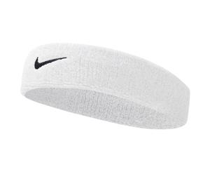 Nike Mens Swoosh Stretchy Cotton Workout Sweat Headband - WhiteBlack