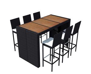 Outdoor Dining Set 13 Piece Poly Rattan Black Garden Patio Furniture