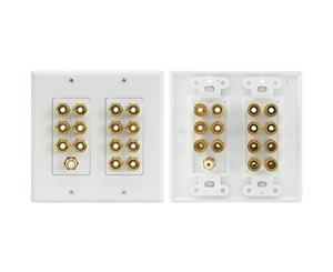 PRO1144A Pro2 7.1 Home Theatre Wall Plate 14 Terminals + 1 RCA Decora Trim Plate 7.1 HOME THEATRE WALL PLATE