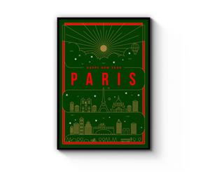 Paris France Minimal Wall Art - Black Frame