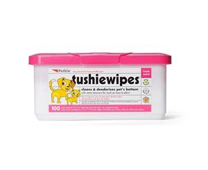 Pet Tushiewipes for Dogs & Cats Cleans Pet's Bottom - Petkin - 100 Wipes