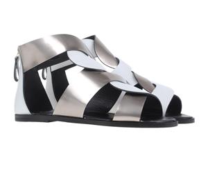 Pierre Hardy Women's Swirl Two-Tone Sandals - White/Silver