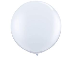 Qualatex 3 Ft Round Plain Latex Balloons (2 Pack) (White) - SG4590