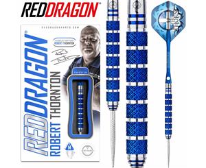 Red Dragon - Robert Thornton Blue Knurl Darts - Steel Tip - 95% Tungsten - 24g 26g