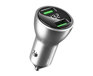 Remax Car Charger Adaptor Quick Charge Silver Dual USB Port