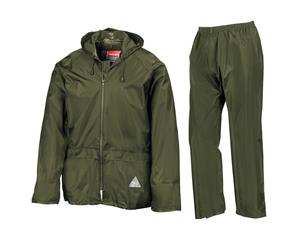 Result Mens Heavyweight Waterproof Rain Suit (Jacket & Trouser Suit) (Olive) - RW3238