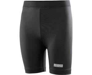 Rhino Boys Lightweight Quick Drying Sporty Baselayer Shorts - Black