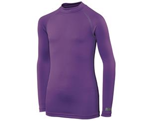 Rhino Childrens Boys Long Sleeve Thermal Underwear Base Layer Vest Top (Purple) - RW1282