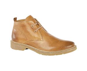 Roamers Mens 2 Eye Flexible Chukka Leather Boots (Tan) - DF1237