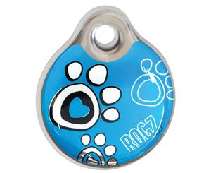 Rogz Small Turquoise Paws ID-Tagz Resin Instant Dog Puppy Cat Pet Tag (Small - 2.7cm)