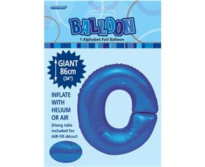 Royal Blue O Alphabet Foil Balloon 86cm