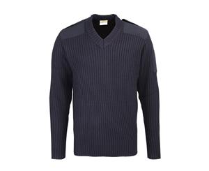 Rty Workwear Mens Security Style V-Neck Sweater (Navy) - RW1331