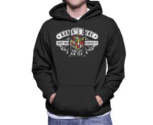 Rubik's Cube Badge Since 1974 Men's Hooded Sweatshirt - Black